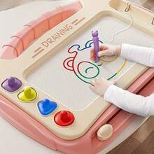 Children's Magnetic Drawing Board - Suitable For Children Over 3 Years Old, Four-Color Area, Stimulating Children's Creativity, Portable And Easy To Clean, Ideal Choice For Family, Travel And Restaurants,Painting Area: 19cm*10.5cm