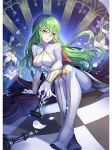 日本流行斗士动漫 Code Geass 经典人物海报帆布画和印刷墙壁艺术画可用于房间家居装饰（可选画框） - 彩色 - 查看 24