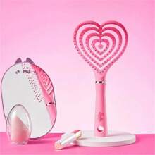Pente de osso fofo em formato de coração da série Barbie, artefato de massagem para cabeça, design de suspensão fofo, escova de cabelo para cabelos cacheados, escova de cabelo grossa, ferramentas de modelagem