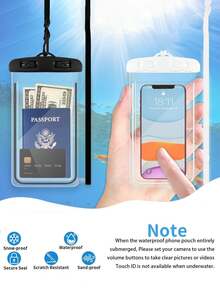 5pcs Portable Waterproof Luminous Phone Pouch, With Glow Sensitive Screen, Waterproof Diving Protective Case, Floating Phone Bag, Ideal For Summer Travel, Diving, Swimming, Beach Activities (Choose 1/2/3/5PCS) - Multicolor - View 6