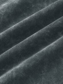 Shwiy 2pcs/Set Men's Washed Vintage Black Short Sleeve Drawstring Shorts Set, Minimalist Ramen Print T-Shirt & 5-Minute Shorts Outfit, Suitable For Spring & Summer Casual Wear, Anime/Manga Fan Gift, Street Fashion - Dark Grey - View 7