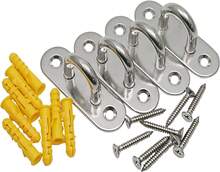 4 Pcs 3.1 Inch 304 Stainless Steel Ceiling Hooks Pad Eyes Plate Marine Hardware Hooks With Screws - Rectangle Eye Plate (set Of 8) - View 5
