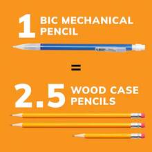 BIC Xtra-Sparkle Number 2 Mechanical Pencils With Erasers (MPLP241-BLK), Medium Point (0.7mm), 24-Count Pack, Cute Mechanical Pencils For Girls, Boys And Adults (Barrel Colors May Vary) Back To School - 0.7mm - View 5