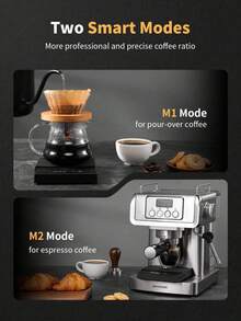 1 件，2Kg/0.1g 迷你咖啡电子秤，带计时器的数字咖啡秤，2Kg/0.1g 迷你咖啡电子秤，可充电便携式设计 3.74x3.54x0.75 英寸，双模式，自动剥皮功能，易于携带，TYPE-C 充电，免费数据线，经典黑色，华丽白色，咖啡爱好者和家庭必备咖啡角，厨房，客厅，袖珍秤返校 - 彩色 - 查看 9