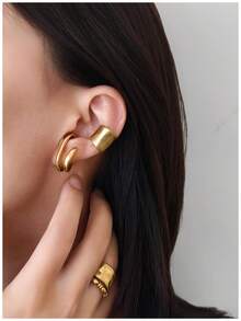 1pc Autumn/Winter New Textured Five Elements Ear Cuff Earring - A - View 2
