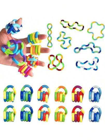 1/3/5/10/20 piezas Juguetes sensoriales para adultos autistas, juguetes retorcedores de dedos, juguetes de alivio de ansiedad y estrés, juguetes silenciosos y coloridos para dedos, colores aleatorios