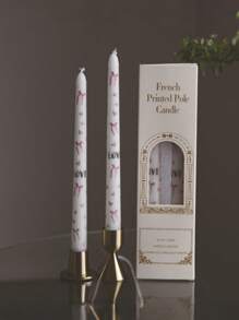 2pcs/Set (One Box) Long Pole Conical Heart Pink Candle, 9.84 Inches, Soy Wax Smokeless, Wedding Banquet Decoration Atmosphere Long Candle Branch, Black Heart, Red Heart, Pink Candle White Candle, Holiday Atmosphere Candle, Valentine's Day Candle, Cute And Fun Candle