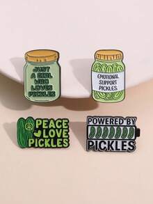 Mini Tips, Creative Cartoon Green Vegetable Pickle Brooch, Versatile Cute Metal Badge Accessory - View 2