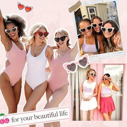 Catseye Heart-Shaped Glasses, Vintage Style, Bridesmaid Gift Proposal Party Wedding Accessories Packaging For Women