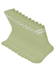 1/5/6/10/12 Pairs Solid Color Elastic Bottom Unisex Outdoor Sports Riding Running Mid-Calf Socks