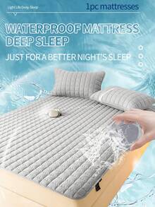 1件装防水防尿失禁床垫保护套 - 绗缝弹力床笠，格子图案，低致敏性，可机洗，适用于单人床/双人床/大号床 - 适合成人和老年人（不含枕套）