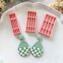 Soft Clay Molds, High Precision Grid, Wave, Wavy Patterns, Handmade Gift Molds For Hair Clips, Jewelry, Pendants, Clay Sculpting DIY Craft Decoration Earrings, Brooches, Ceramics