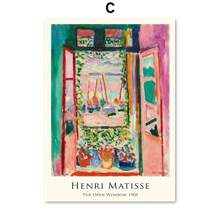 1pc/3PCS Vintage Abstract Matisse Exhibition Mid Century Landscape Posters Prints Wall Art Canvas Painting Picture Living Room Home Decor Frameless Vintage Frame Vintage