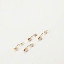 1件不锈钢白色锆石耳钉，女士亚克力医用钢螺丝穿耳软骨耳环饰品 - earring - 查看 6