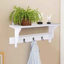 Floating Shelf Wall Shelf Shelf Hook Shelf Key Organizer Wall Mounted Wall Shelf Wall Shelf Floating Shelf Home Decor White - White - View 4