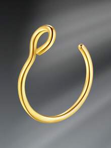 CIZME Fake Nose Rings Stainless Steel Gold Faux Septum Rings Dangle U Shaped Fake Nose Piercing Jewelry Non Piercing Septum Rings For Women Men Fake Lip Rings Ears Clip On Cartilage Earring - Fake Nose Ring - View 29