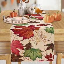 Bonjour, Nappe d'automne - Design de feuilles d'automne érable, en polyester lavable et réutilisable, convient pour les restaurants, bars à café, événements d'automne - durable pour de multiples scénarios.