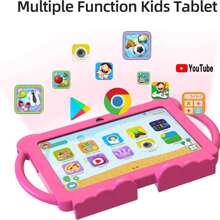 Kids Tablet, 7 Inch Tablet 16GB For RAM, 1GB For RAM, 2.4G WiFi,Eye Protection Screen, Parental Controls, Educational Apps,Games,Educational Tablet,Dual Camera, Shockproof Case,Fun Interaction,Cultural Enlightenment,Children's Gift,Holiday Gifts,Birthday Present,New Year's Gift,Children's Day Gift