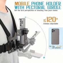 1Pc Universal Mobile Phone Chest Mount Strap Bracket, Suitable For First-Person Perspective Shooting, Outdoor Smartphone POV Video Phone Clamp, Mobile Phone Holder Chest Strap Holder, Waterproof Lightweight And Large-Capacity Portable Accessories, Convenient For Outdoor Live Fishing, Etc - View 5