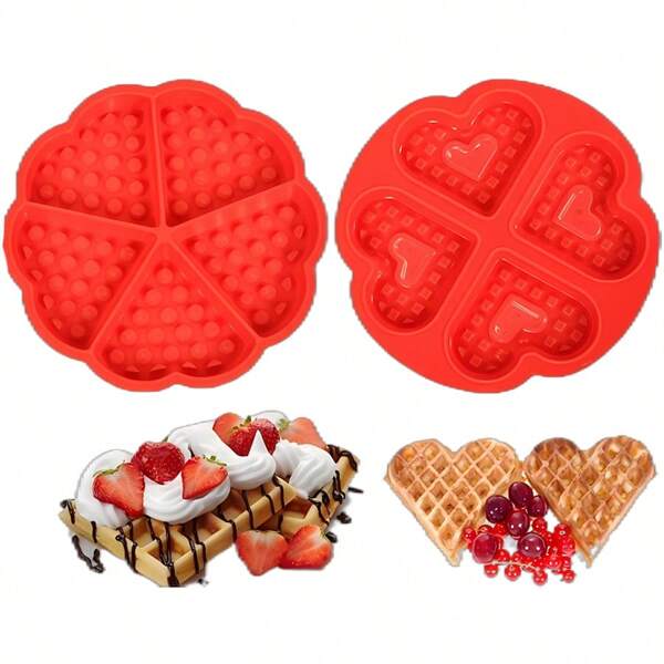 1 Stück Silikon Waffeleisen Form, Donut Silikon Backform mit Silikon Ofenform für Waffeln, Kekse, Donuts, Cupcakes