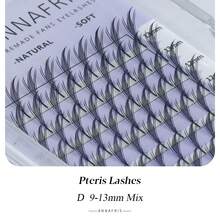 ANNAFRIS 12 rangées de rallonges de cils manga renard, spire Eif Pteris, frisure C/D de 8 à 15 mm mélangée, amas de cils bandes de style manga, look naturel volumineux et moelleux, pour les yeux des femmes et les soirées, pour les professionnels, plus facile à greffer, faux cils légers prémontés en éventail, plumes de style anime, outils de maquillage à fleurs automatiques, pour les débutants dans les salons de beauté, cils manga, amas de cils bandes de style manga, amas de cils, faux cils individuels, cils, faux cils - Noir - Voir 14