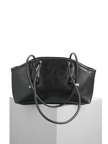 DareSee Bolso de hombro minimalista con decoración de nudo, negro, para festivales de música, festivales Y2K, regreso a la escuela, otoño e invierno, regalos para festivales de música - Negro - Ver 9