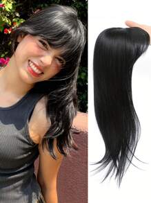[22-Zoll Geradlinige Perücke Wig Block] Elegante 22-Zoll geradlinige Perücke Wig Block für Frauen, Hitzebeständige Faser, helles Braun bis Schwarz verlaufend, Volumen-Haarteil für mittleres Alter, einfach zu tragen, ideales Weihnachtsgeschenk