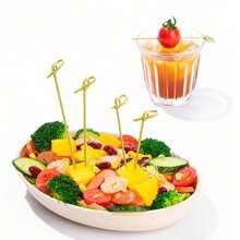 Juego de 200/100/50/10 piezas de pinchos creativos con diseño de frutas, palitos de bambú, cactus y corazones/bolas de cristal, pinchos decorativos elegantes para pasteles, aperitivos, frutas, adecuados para diversos eventos y fiestas