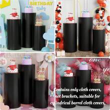 3pcs Dessert Bucket Cylinder Pedestal Stand Set, Flexible Cylinder Pedestal Stand For Party, Wedding Or Birthday Decoration, Autumn Decoration (Cylinder Tablecloth Only Included) - Multicolor - View 19