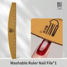 RS NAIL Limapias de uñas RSNAIL con grano 100/180, lavable, resistente al desgaste, doble cara con escala de regla y plantillas para dar forma a las uñas. Limas de uñas y archivos de pulido adecuados para principiantes en arte de uñas y salones de manicura