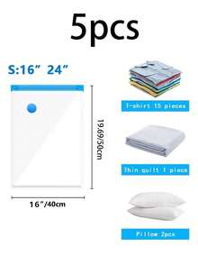 10个装透明真空收纳袋带泵 旅行压缩袋 防水真空袋 夏季真空压缩袋 居家收纳压缩袋 大容量真空收纳袋 透明压缩袋 PVC防水收纳袋 便携旅行真空袋 防虫防霉收纳袋 适用于被子衣服 - 彩色 - 查看 27