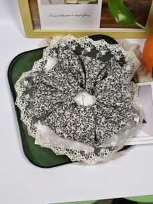 2-Pack French Oversized Hair Bands, Retro Lace Pastoral Style, Floral Large Rings, Gentle Ponytail, Fashionable Hair Bands, Head Flowers, Hair Accessories ~ Highly Attractive Ballet Bow Square Scarf, Large Intestine, High-Grade Ponytail Headband, Designer Hair Accessories