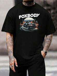 Camiseta de deriva Foxbody Mustang, estilo retro de los 80, gráfica para amantes de los coches | Ropa automovilística vintage | Ropa urbana para hombre y mujer - Negro - Ver 1