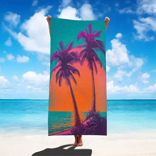 1pc Ultra-Fine Fiber Beach Towel, Suitable For Beach, Bathroom, Swimming, Quick-Drying, Absorbent, Lightweight