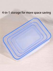 1件套长方形冰箱食品容器，微波炉塑料午餐盒，密封餐盒，适用于食物储存、户外露营 - 彩色 - 查看 9