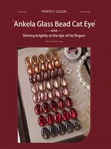 PERFEKTE FARBE Katzenaugen Gel Nagellack, 58 Farben, Weihnachts-Vampir-Katzenaugen Glitzer Gel Lack Set Rot Gold Glasperle Keramik Magnetischer Gel Lack Set, Kristall Schimmer Braun Gold Farben Nagel Gel Soak Off LED Nail Art Maniküre Salon DIY Geschenke