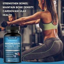 MULITTEA Magnesium Glycinate 500mg | Chelated For Easy Absorption | Highly Purified Essential | For Muscle, Joint, Heart, & Digestive Health - 60 chiếc - Xem 4