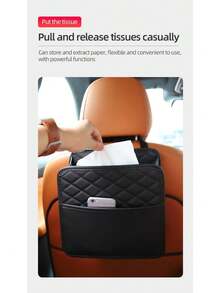 Multifunctional Car Seat Storage Bag PU Leather Storage Bag Garbage Bag Storage Bag Suitable For Most Car Models - one-size - View 4