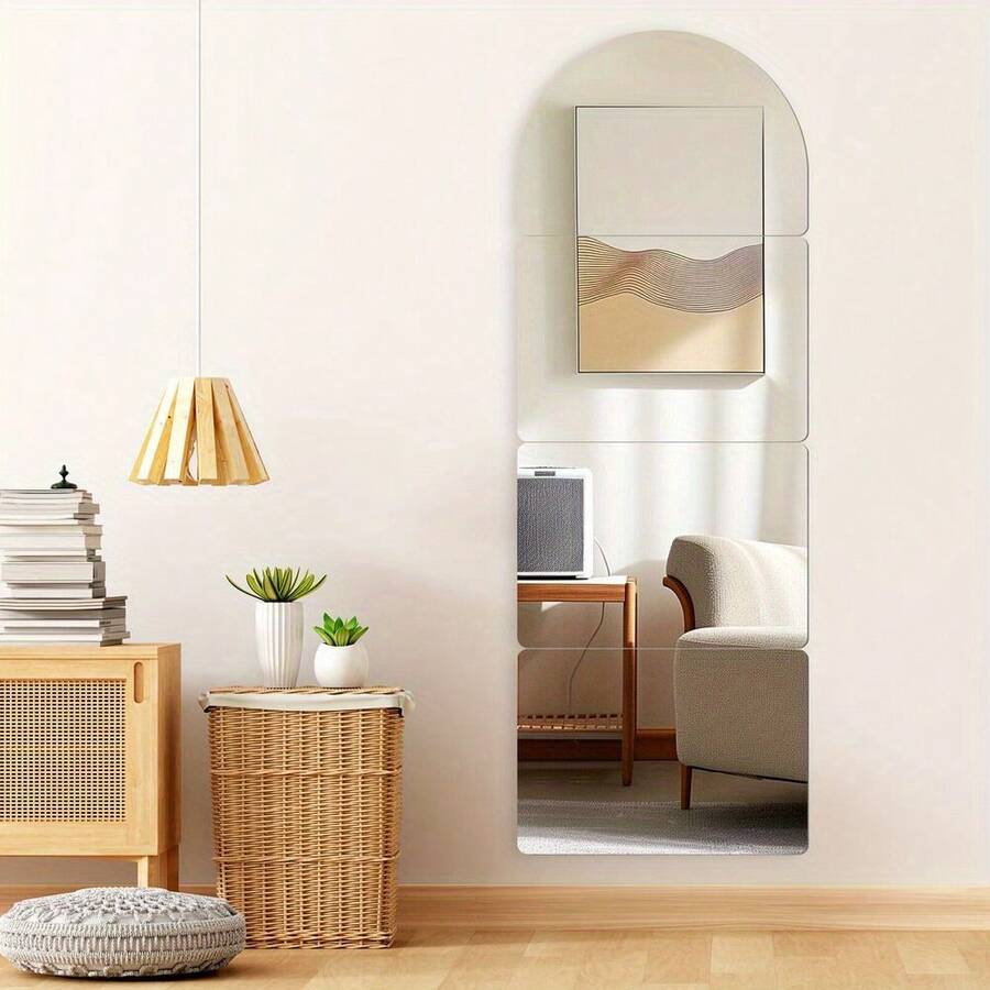 4pcs 30x24cm Full Body Wall Mirrors Large Full Length Mirror Acrylic Mirror - Variant - View 1