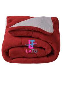 Blanket Duvet Quilt And Blanket Double Queen Size Double Sided Blanket And Sherpa Sheepskin - 紅色的. - 查看 3