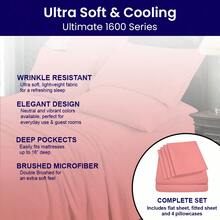 6-Piece Luxurious Super-Soft Bedsheet Set With Deep Pockets -  Friendly, Breathable, Wrinkle Free, Machine Washable - 淺粉紅色 - 查看 5