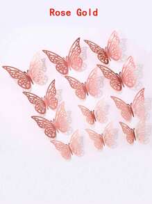 1/2 sets (12 piezas/set) Decoración de pared 3D de mariposas con corte láser, mariposas de papel desmontables para guardería, boda y decoración del hogar, decoración de pared, decoración del hogar, decoración de boda, decoración de guardería, decoración de cumpleaños, adhesivos decorativos para habitación