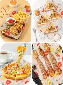 15 Stück ölbeständiges Papier, ölbeständiges Papier für fritierte Snacks, Sandwich Hamburger Verpackungspapier, Backblech Papier, Toast Reis- und Gemüserollenverpackungspapier