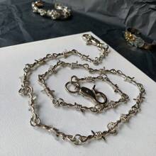 1Pc Punk Thorns Wire Barbed Trousers Long Waist Chain Hippop Grunge Goth Women Men Pants Jeans Accessories