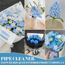 Set de 150/300 Limpiapipas para manualidades DIY, 3 colores, serie azul, limpiapipas azules de chenilla, limpiapipas azules a granel - Limpiapipas esponjosos para artes y manualidades, ideales para hacer flores, animales y decoraciones, set de limpiapipas para decoraciones de manualidades DIY - Multicolor - Ver 9