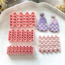 Soft Clay Molds, High Precision Grid, Wave, Wavy Patterns, Handmade Gift Molds For Hair Clips, Jewelry, Pendants, Clay Sculpting DIY Craft Decoration Earrings, Brooches, Ceramics
