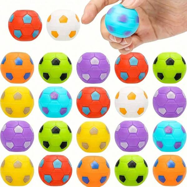 20/10 Pcs Mini Soccer Spinning Tops Party Favors - Great For Party Gifts, Classroom Rewards And Goodie Bags - Assorted Colors