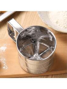 1 件不锈钢面粉筛，不锈钢细网面粉筛，单手面粉筛，用于烘焙、蛋糕和甜点的糖粉筛 - 銀色 - 查看 10