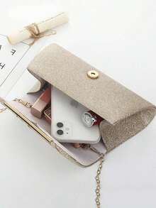 轻盈、商务休闲水钻装饰水桶包迷你抽绳设计、透明包仿珍珠包晚宴包、晚餐包迷人、优雅、精致、安静奢华的水钻适合派对女孩、女士、新娘非常适合派对、晚宴/宴会圣诞派对礼服 - 香檳色 - 查看 4