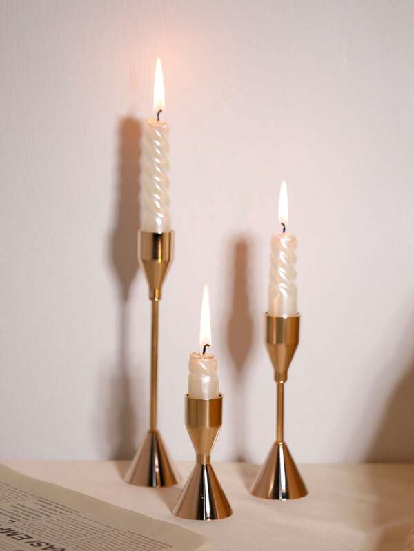 1 pezzo/3 pezzi di eleganti porta-candele in metallo, set di porta-candele vintage per matrimoni, festività, decorazioni per feste, casa, decorazioni natalizie da scrivania, regali per compleanni e lauree